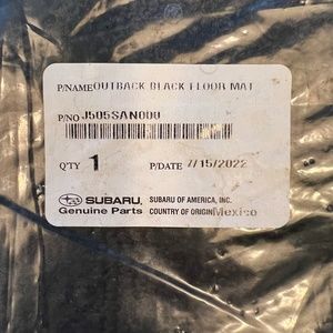 New Subaru Outback 2022 Carpet Floor Mats - Set of 4 Black J505SAN000